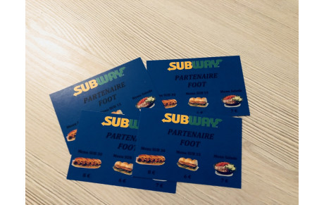 Retirez votre carte promotion Subway