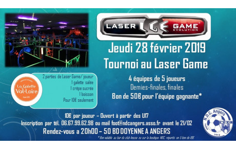 Tournoi et soirée au Laser Game le 28 février