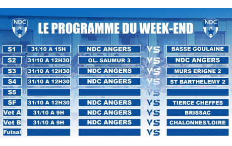 Programme du week-end : six rencontres à domicile ce dimanche !