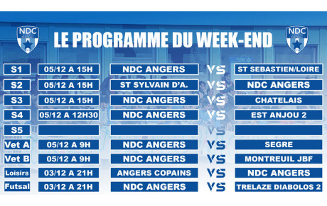Programme du week-end : 16 matchs à Bertin ce week-end !