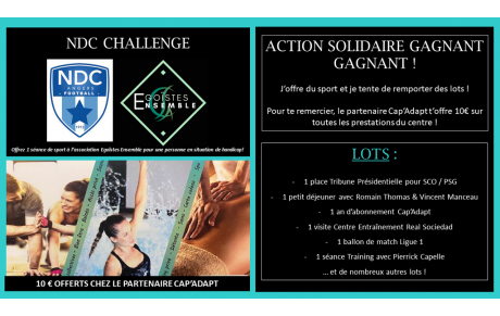 Tombola solidaire : &quot;NDC Challenge&quot; avec Egoistes Ensemble