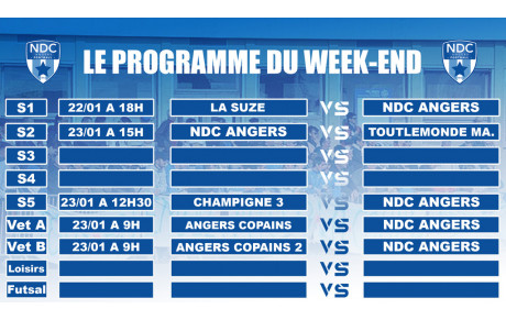 Programme du week-end : cinq équipes à domicile ce week-end !