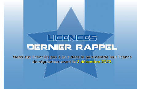 Alerte licences : dernier rappel !